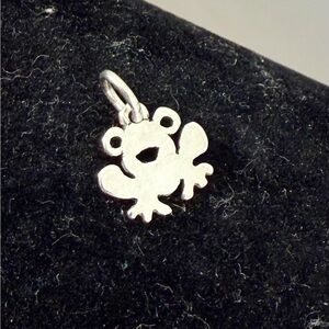 JAMES AVERY Sterling Silver Happy Smiling Frog Charm Pendant; Un-cut; RETIRED